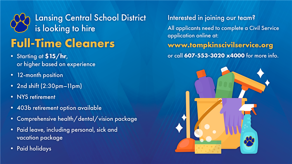 LCSD is Hiring Full-Time Cleaners